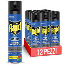 Carica l&#39;immagine nel visualizzatore di Gallery, Raid Mosche e Zanzare Spray Insetticida, Antizanzare e Antimosche, Azione Rapida, Confezione da 12 pezzi (12 x 400ml)
