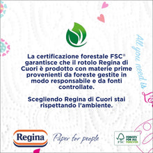 Carica l&#39;immagine nel visualizzatore di Gallery, Regina di Cuori Carta Cucina | Confezione da 30 Rotoli a 2 veli | 50 fogli per rotolo | Grande Assorbenza, Spessa e Resistente | Carta 100% certificata FSC®
