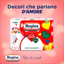 Carica l&#39;immagine nel visualizzatore di Gallery, Regina di Cuori Carta Cucina | Confezione da 30 Rotoli a 2 veli | 50 fogli per rotolo | Grande Assorbenza, Spessa e Resistente | Carta 100% certificata FSC®
