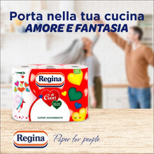 Carica l&#39;immagine nel visualizzatore di Gallery, Regina di Cuori Carta Cucina | Confezione da 30 Rotoli a 2 veli | 50 fogli per rotolo | Grande Assorbenza, Spessa e Resistente | Carta 100% certificata FSC®
