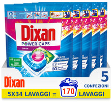 Carica l'immagine nel visualizzatore di Gallery, Dixan Power Caps Color, Detersivo Lavatrice in Capsule, Confezione da 5 x 34 lavaggi
