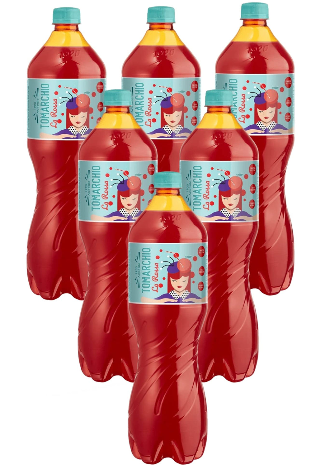 Sicilia Bedda - BIBITE TOMARCHIO - Bibite Siciliane - Spuma, Arancia Rossa, Aranciata, Chinotto, Ginger - Altissima Qualità (ARANCIA ROSSA 6X1.25)