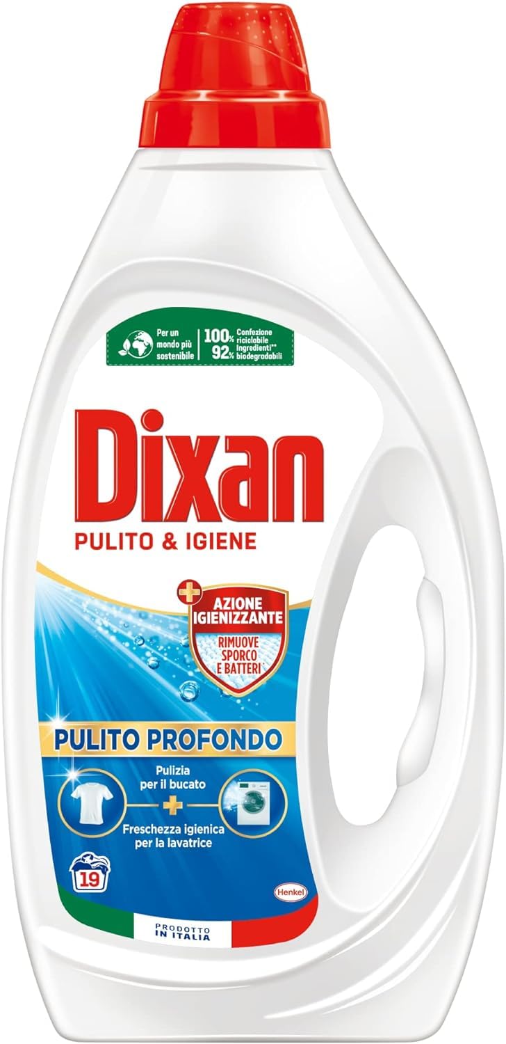 Dixan Detersivo Lavatrice Liquido Igiene, 19 lavaggi