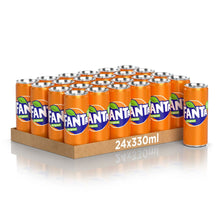 Carica l&#39;immagine nel visualizzatore di Gallery, Fanta Original Gusto di Arancia – 24 Lattine da 330 ml, con Succo di Arance Italiane, Senza Aggiunta di Conservanti, Lattina 100% riciclabile, Gusto Rinfrescante, Bevanda Analcolica Frizzante
