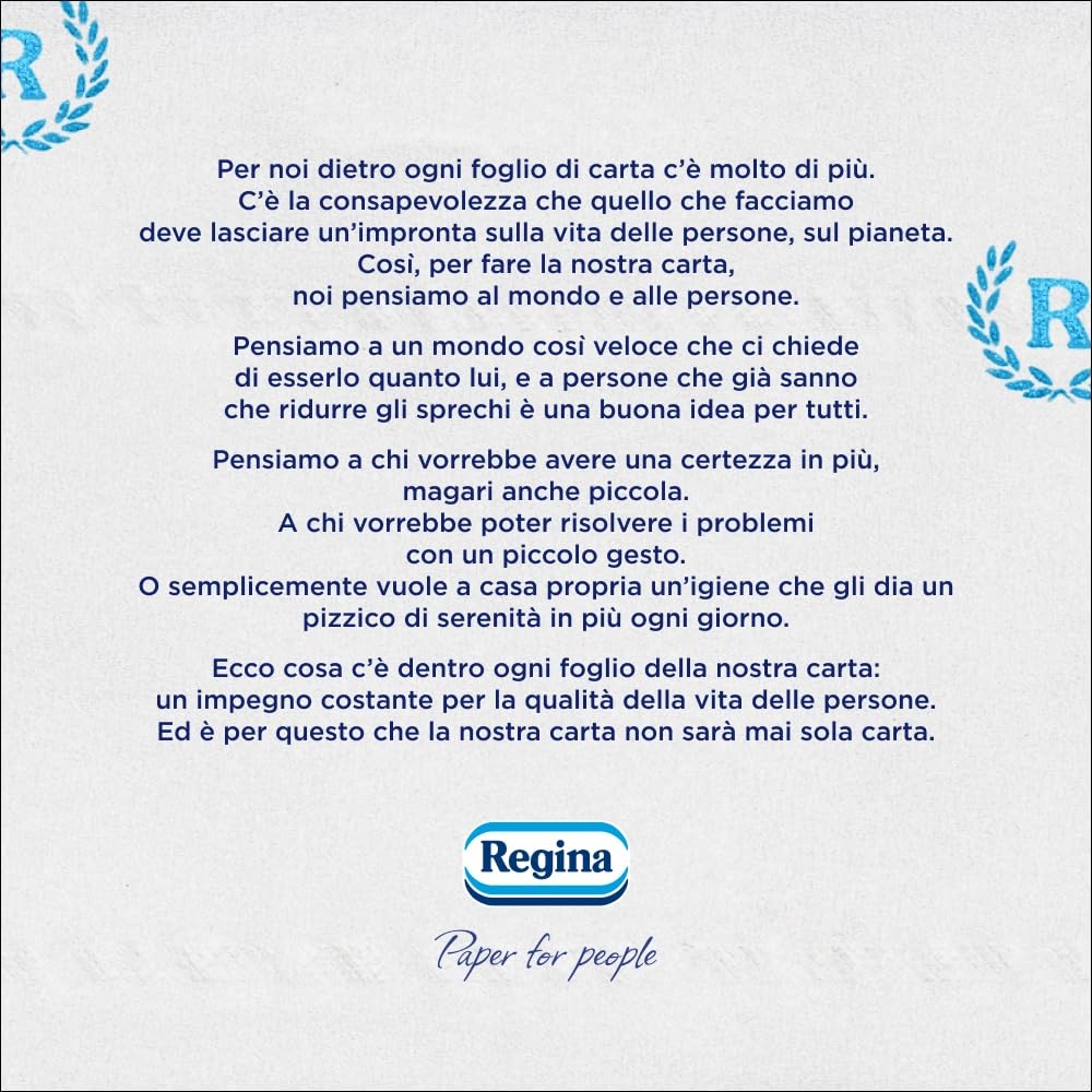 Regina Rotoloni 42 Maxi Rotoli di Carta Igienica, 500 Fogli a 2 Veli, Lunghezza ottima, Confezione 50% in Plastica Riciclata, Carta 100% Certificata FSC