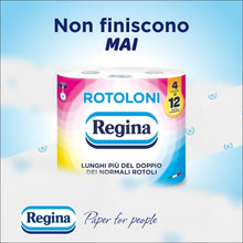 Carica l&#39;immagine nel visualizzatore di Gallery, Regina Rotoloni 42 Maxi Rotoli di Carta Igienica, 500 Fogli a 2 Veli, Lunghezza ottima, Confezione 50% in Plastica Riciclata, Carta 100% Certificata FSC
