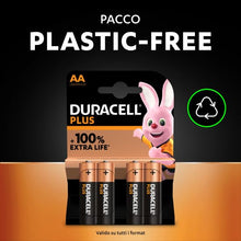 Carica l'immagine nel visualizzatore di Gallery, Batterie Duracell Plus AA (pacco da 12) - Pile Alcaline 1.5V - Fino al 100% di extra durata - Affidabilità per i dispositivi a uso quotidiano - 0% plastica - 10 anni di conservazione - LR6 MN1500
