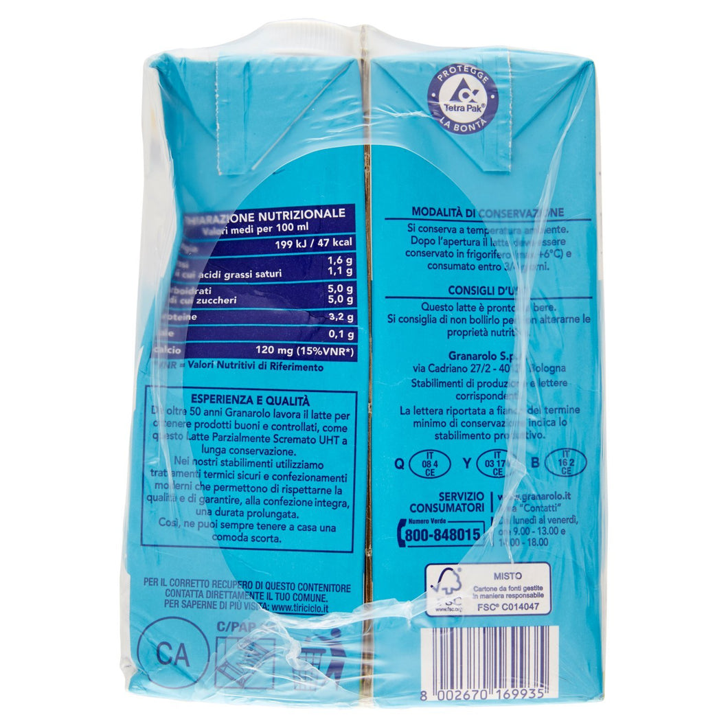 Granarolo Latte Parzialmente Scremato Uht 1L (Pacco Da 6)