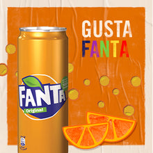 Carica l'immagine nel visualizzatore di Gallery, Fanta Original Gusto di Arancia – 24 Lattine da 330 ml, con Succo di Arance Italiane, Senza Aggiunta di Conservanti, Lattina 100% riciclabile, Gusto Rinfrescante, Bevanda Analcolica Frizzante
