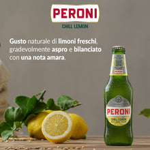 Carica l&#39;immagine nel visualizzatore di Gallery, Peroni Chill Lemon Birra al Limone, Cassa Birra con 24 Birre in Bottiglia da 33 cl, 7.92 L, Birra Radler dal Gusto Naturale di Limoni Aspro e Bilanciato, Gradazione Alcolica 2% Vol
