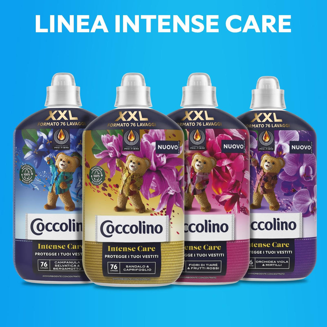 Coccolino Ammorbidente Concentrato Sandalo e Caprifoglio, Ammorbidente Lavatrice Intense Care con Tecnologia Pro-Fibre, Formato XXL Fino a 456 Lavaggi, 6 Pezzi da 1750 ml