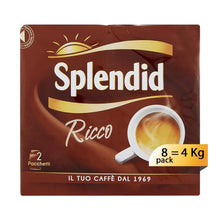 Carica l&#39;immagine nel visualizzatore di Gallery, Splendid - Caffè Macinato Gusto Ricco - Miscela Caffè per Moka - 8 confezioni Bipack da 250 gr (Totale 4 Kg)
