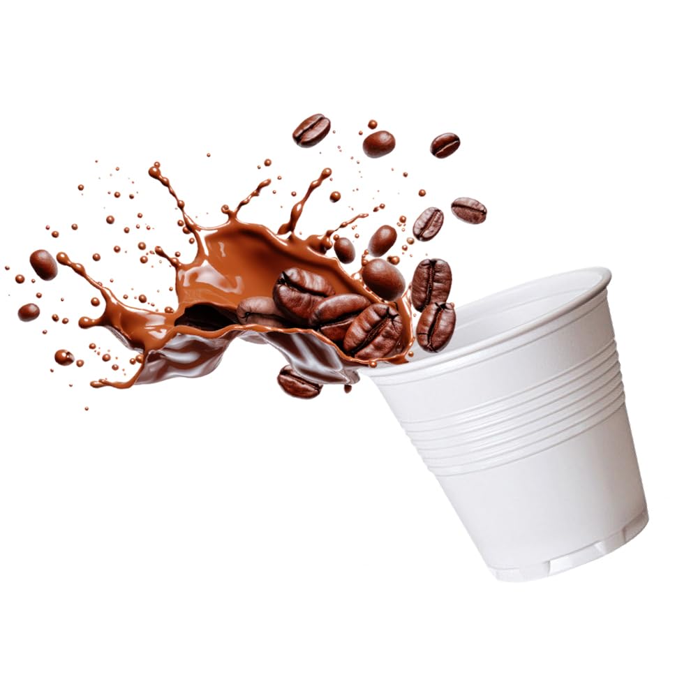 G.M. DISTRIBUZIONE 1000 Pezzi Bicchieri da Caffè in Plastica Bianchi da 80cc, Riciclabili, Super Rigidi e Resistenti al Calore, Usa e Getta, Ideale per Casa, Ufficio, Asporto Bevande Calde.