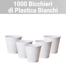 Carica l&#39;immagine nel visualizzatore di Gallery, G.M. DISTRIBUZIONE 1000 Pezzi Bicchieri da Caffè in Plastica Bianchi da 80cc, Riciclabili, Super Rigidi e Resistenti al Calore, Usa e Getta, Ideale per Casa, Ufficio, Asporto Bevande Calde.

