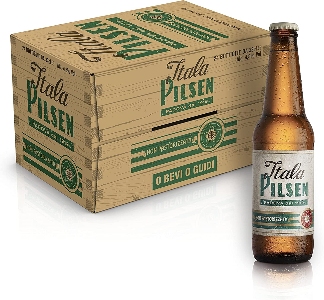 Itala Pilsen Cassa Birra Con 24 Bottiglie Da 33 Cl, 7.92 L, Birra Non Pastorizza