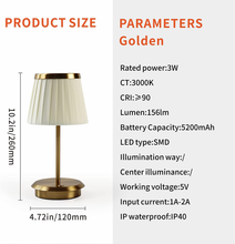 Carica l&#39;immagine nel visualizzatore di Gallery, Lampada Da Tavolo Portatile Ricaricabile Da Scrivania Dimmerabile Con Rivestimen
