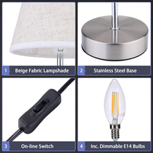 Carica l&#39;immagine nel visualizzatore di Gallery, 2 Pezzi Lampada Da Comodino Touch Dimmerabile Lampada Da Tavolo LED Paralume in
