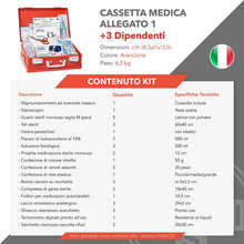 Carica l'immagine nel visualizzatore di Gallery, ® Cassetta Medica Di Pronto Soccorso ALLEGATO 1 CON SFIGMOMANOMETRO per Aziende

