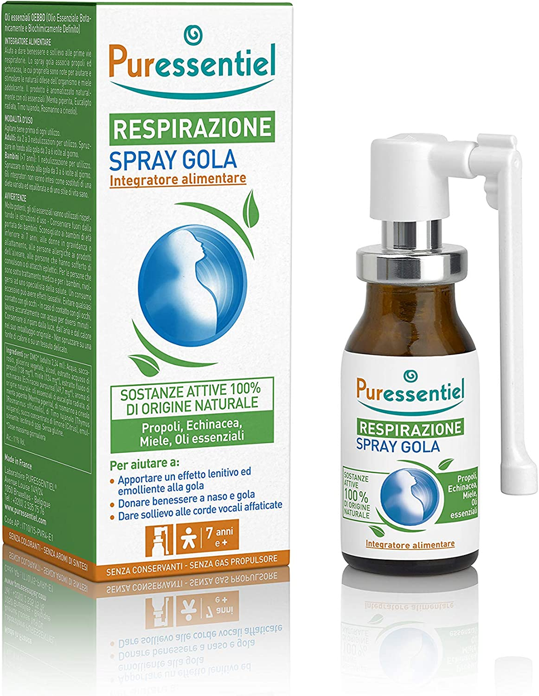 Respirazione, Spray Gola, Formula 100% Di Origine Naturale, per Il Benessere Del