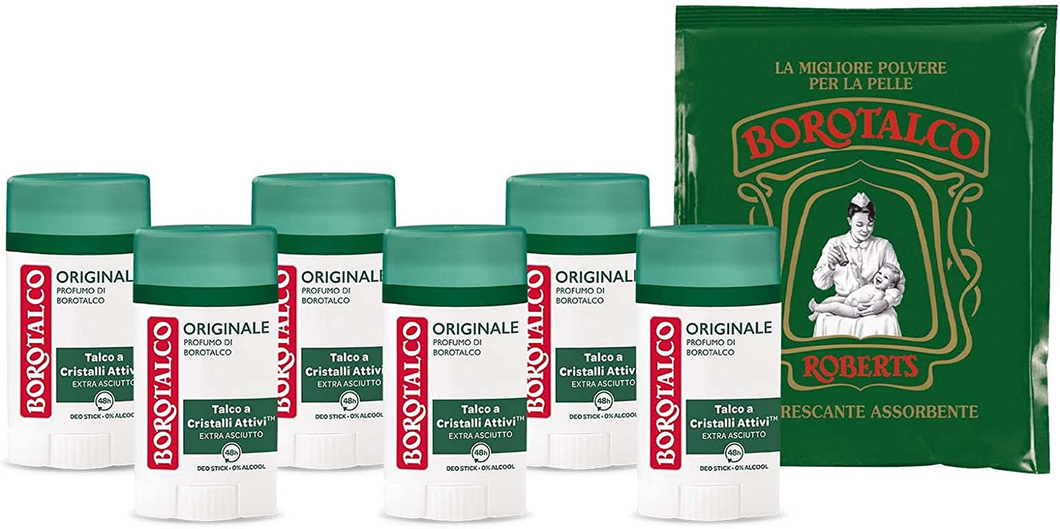 , Deodorante Stick Originale E Talco in Polvere, Formula Senza Alcool Con Talco