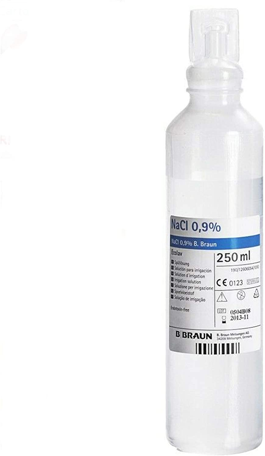 SOLUZIONE FISIOLOGICA 250 Ml per Irrigazione E Cassetta Medica Armadietto Pronto