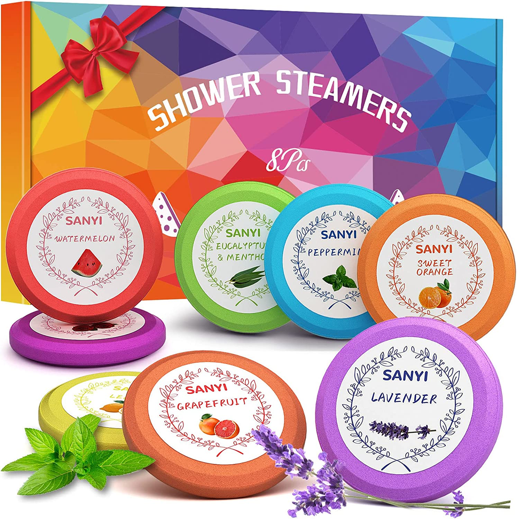 Bombe Da Doccia,  8 Pastiglie, Oli Essenziali Aromaterapia per Relax E Benessere