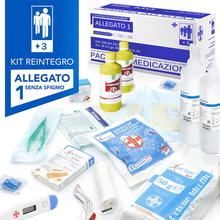 Carica l'immagine nel visualizzatore di Gallery, ® Kit Di Reintegro ALLEGATO 1 SENZA SFIGMOMANOMETRO Pacco Medicazione per Casset

