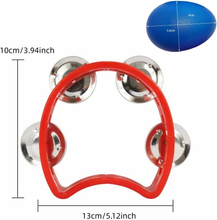Carica l&#39;immagine nel visualizzatore di Gallery, 2 Pezzi Tamburello Percussione Plastica Mini Mezza Luna, Tamburello a Mezzaluna
