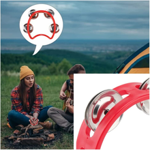 Carica l&#39;immagine nel visualizzatore di Gallery, 2 Pezzi Tamburello Percussione Plastica Mini Mezza Luna, Tamburello a Mezzaluna
