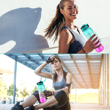Carica l&#39;immagine nel visualizzatore di Gallery, Borraccia Sportiva 1L Con Cannuccia E Indicatore Del Tempo Motivazionale, a Prov
