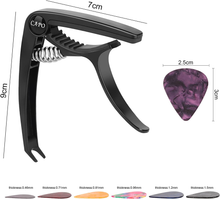 Carica l&#39;immagine nel visualizzatore di Gallery, Professional Capotasto Chitarra Alloy Capo,Universale Nero Capo Zinc Alloy per C
