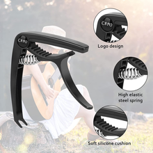 Carica l&#39;immagine nel visualizzatore di Gallery, Professional Capotasto Chitarra Alloy Capo,Universale Nero Capo Zinc Alloy per C
