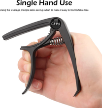 Carica l&#39;immagine nel visualizzatore di Gallery, Professional Capotasto Chitarra Alloy Capo,Universale Nero Capo Zinc Alloy per C
