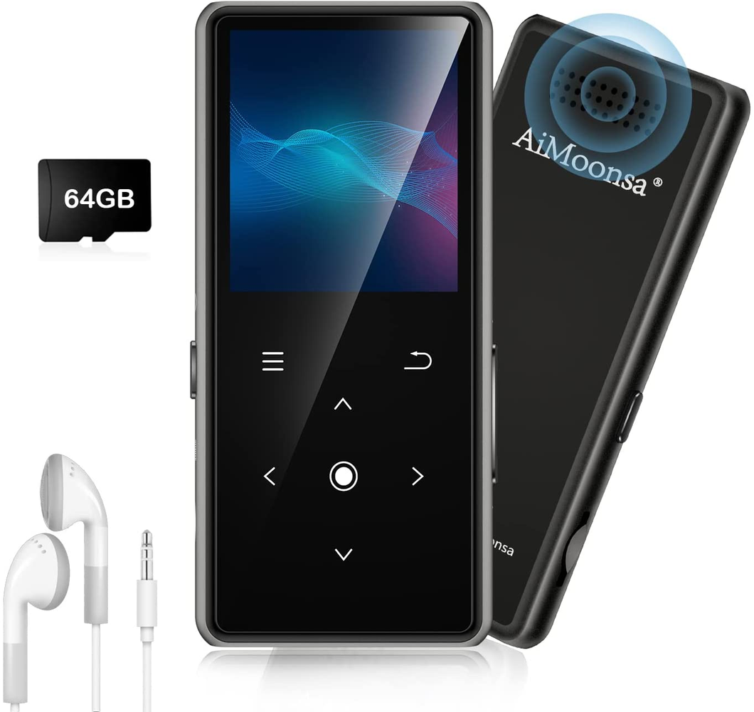 64GB Lettore MP3 Con Bluetooth 5.2,  Lettore Musicale Con Altoparlante HD Integr