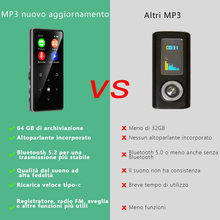 Carica l&#39;immagine nel visualizzatore di Gallery, 64GB Lettore MP3 Con Bluetooth 5.2,  Lettore Musicale Con Altoparlante HD Integr

