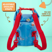 Carica l'immagine nel visualizzatore di Gallery, Zaino Impermeabile Mare per Bambini - Dry Bag Bimbo Azzurro Blu Regolabile Con C
