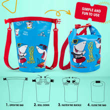 Carica l'immagine nel visualizzatore di Gallery, Zaino Impermeabile Mare per Bambini - Dry Bag Bimbo Azzurro Blu Regolabile Con C
