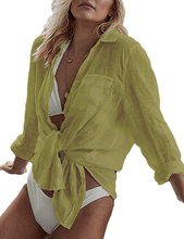 Carica l&#39;immagine nel visualizzatore di Gallery, Costume Da Bagno Donna Copricostume Mare Copribikini Sexy Camicia Maglia Tunic p
