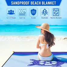 Carica l&#39;immagine nel visualizzatore di Gallery, Coperta Da Spiaggia, Coperta Picnic Impermeabile Grande 280X300Cm Portatile Telo
