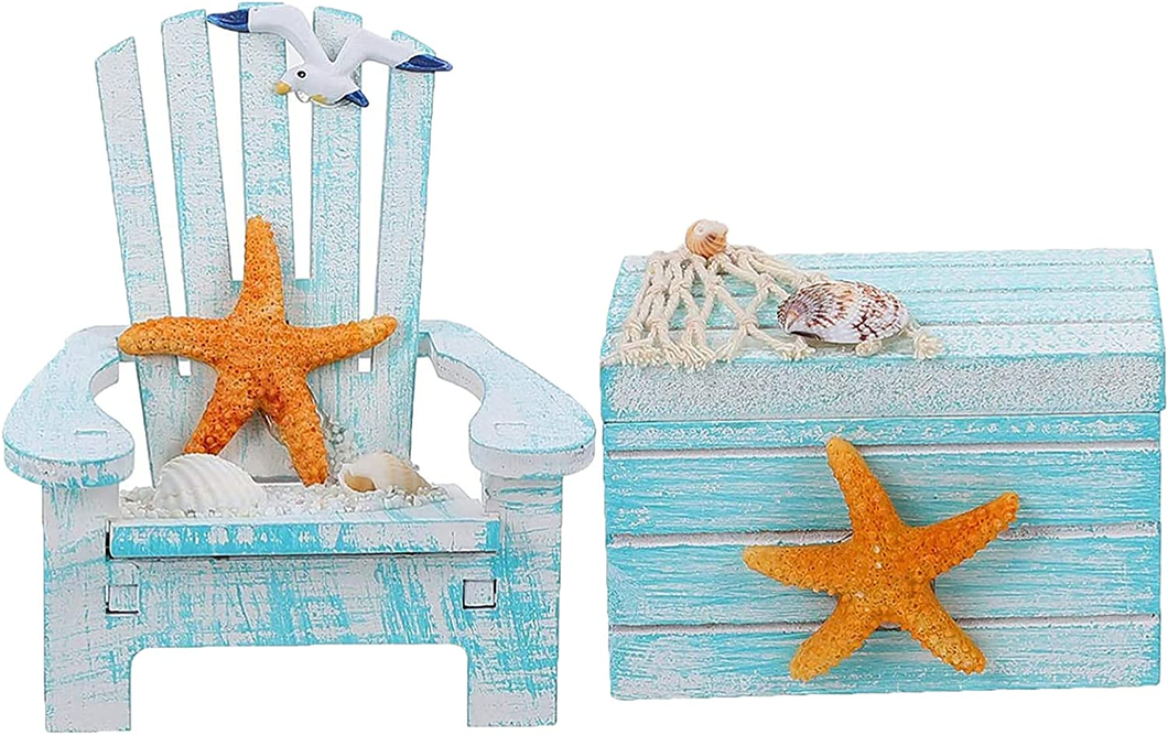 Sedia Da Spiaggia Ornamento, 2 Pcs Sedie in Miniatura Da Spiaggia, Decorazioni M