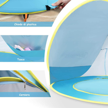Carica l'immagine nel visualizzatore di Gallery, Tenda Da Spiaggia Bambini Tenda Bambini Pop up Con Mini Piscina Tenda per Neonat
