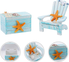 Carica l&#39;immagine nel visualizzatore di Gallery, Sedia Da Spiaggia Ornamento, 2 Pcs Sedie in Miniatura Da Spiaggia, Decorazioni M
