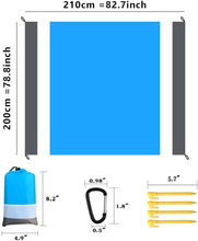 Carica l&#39;immagine nel visualizzatore di Gallery, Coperta Da Spiaggia, Coperta Picnic Impermeabile Con 4 Picchetti, 200X210Cm Tend
