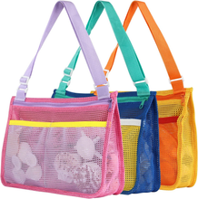 Carica l&#39;immagine nel visualizzatore di Gallery, 3 Pcs Borsa Giochi Spiaggia per Bambini Borsa a Rete Giocattoli Sacca Mare Con T

