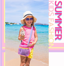 Carica l&#39;immagine nel visualizzatore di Gallery, 3 Pcs Borsa Giochi Spiaggia per Bambini Borsa a Rete Giocattoli Sacca Mare Con T
