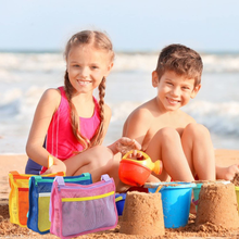 Carica l&#39;immagine nel visualizzatore di Gallery, 3 Pcs Borsa Giochi Spiaggia per Bambini Borsa a Rete Giocattoli Sacca Mare Con T
