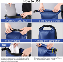Carica l&#39;immagine nel visualizzatore di Gallery, Borsa Impermeabile a Tracolla Regolabile Dry Bag 5L/10L/20L Kit 3 in 1 Marsupio
