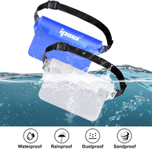 Carica l&#39;immagine nel visualizzatore di Gallery, 2 PZ Borsa Impermeabile Marsupio Impermeabile Mare Universale Chiusura a 3 Zip S
