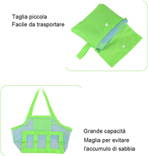 Carica l&#39;immagine nel visualizzatore di Gallery, Large Borsa Da Spiaggia in Tessuto a Rete per Riporvi Giocattoli Da Bambino Pall
