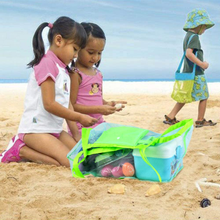 Carica l&#39;immagine nel visualizzatore di Gallery, Large Borsa Da Spiaggia in Tessuto a Rete per Riporvi Giocattoli Da Bambino Pall
